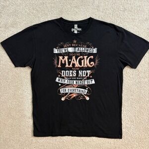 Harry Potter Graphic T-Shirt Wizard Magic Quote‎ Tee Black  Medium